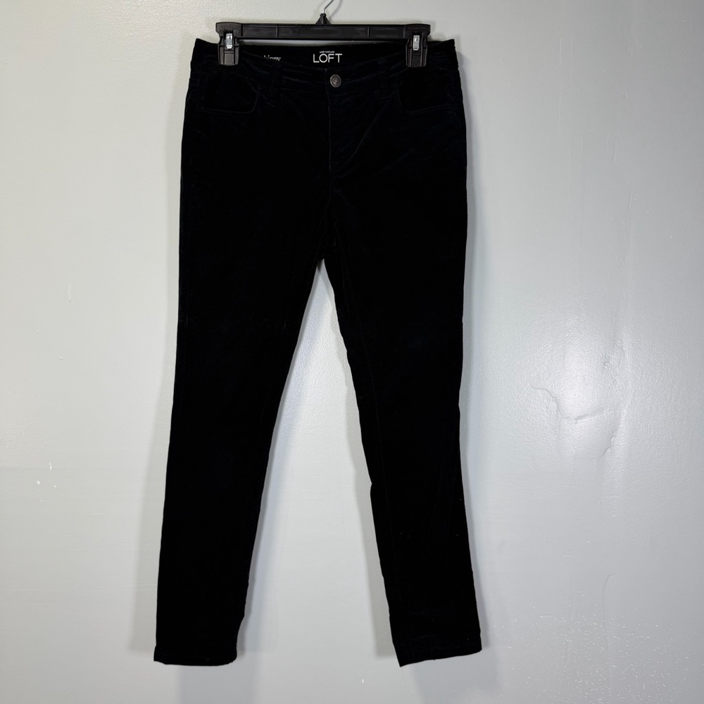 Ann Taylor LOFT Black‎ Velvet Super Skinny Pants Sz 4P